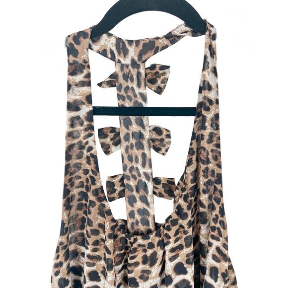 In Bloom by Jonquil Chemise Nightgown Leopard Print Racerback Slip Medium Size - Picture 2 of 8